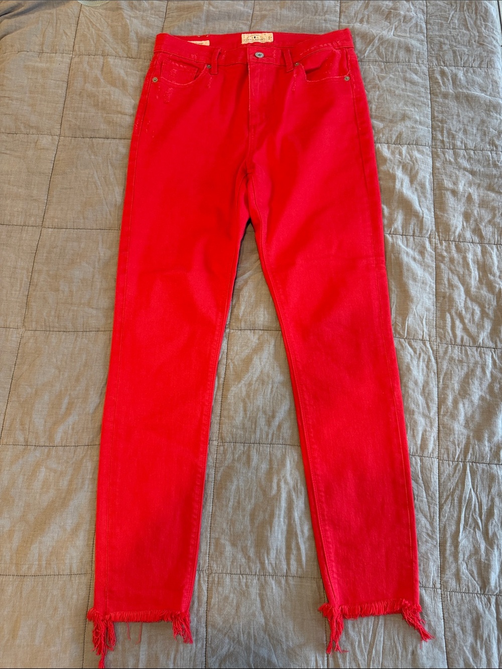 Lucky Brand Red Skinny Jeans with Zip Fly